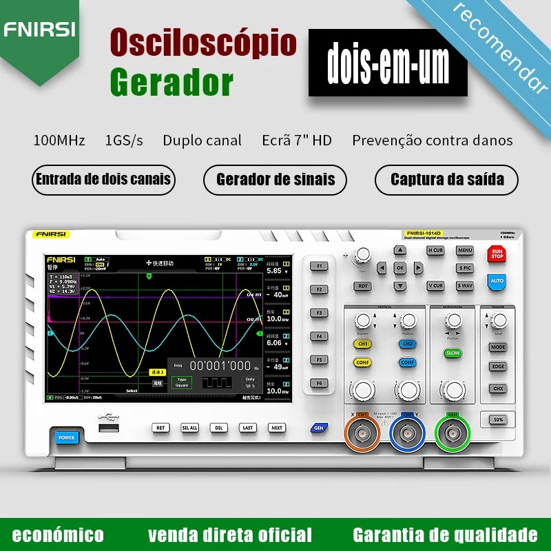 Digital Storage Oscilloscope 100Mhz - Osciloscopio Digital FNIRSI 1014D 2 en
