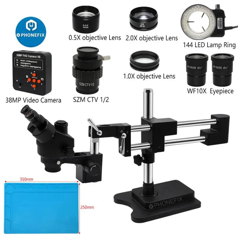 Microscopio estéreo de doble b - Stereo Trinocular Microscope Pcb reseña y precio