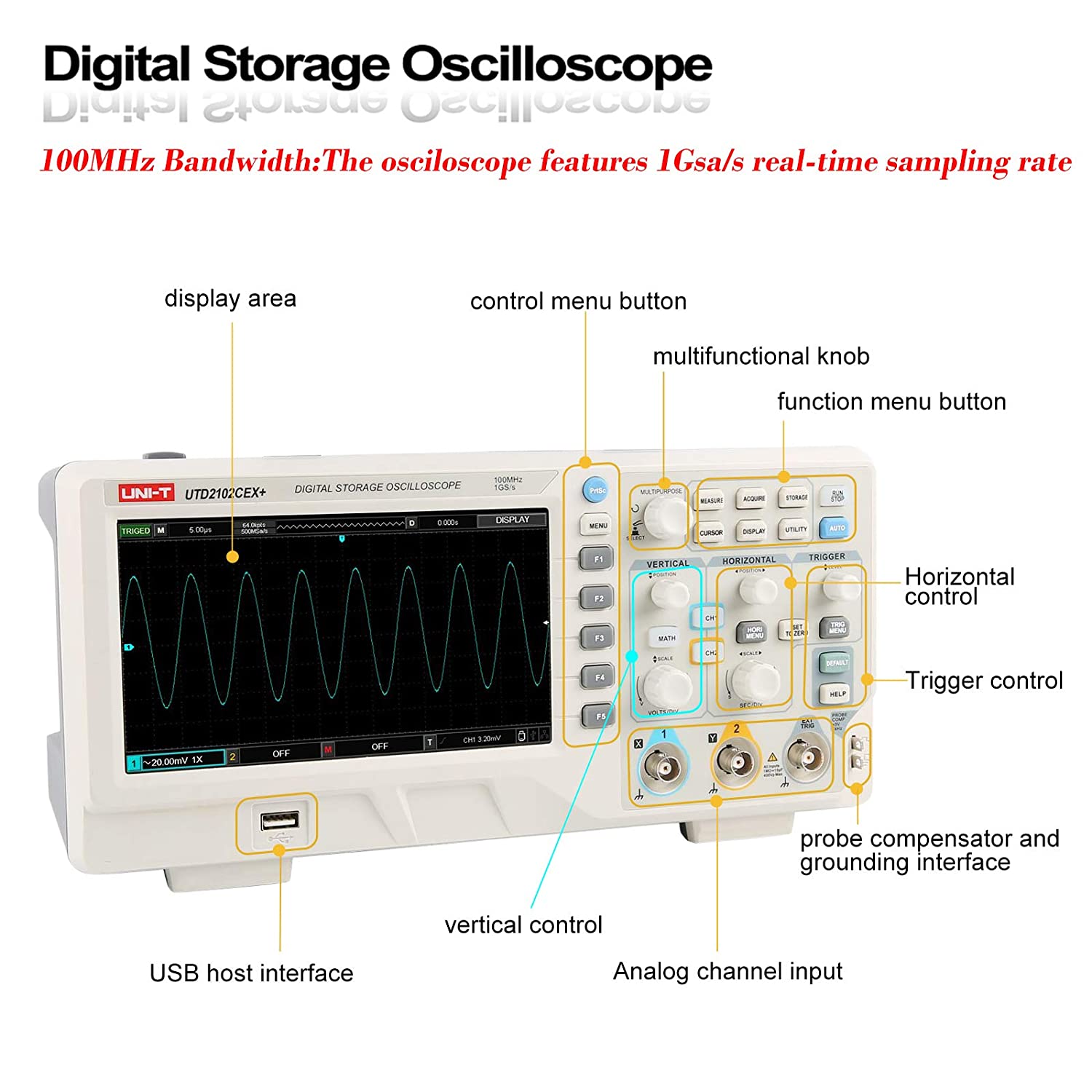 Osciloscopio Digital de Almace - Digital Storage Oscilloscope 100Mhz reseña y precio